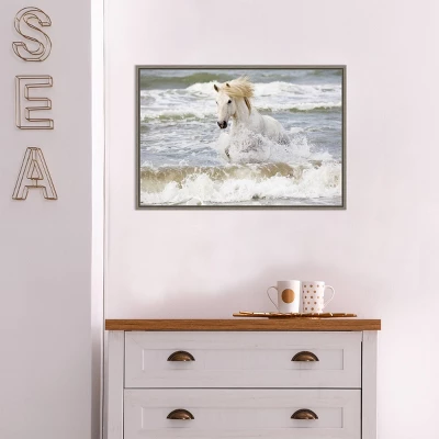 23" X 16" Camargue Horse In The Surf By Ellen Goff Danita Delimont Framed Canvas Wall Art - Amanti Art 7 23" X 16" Camargue Horse In The Surf By Ellen Goff Danita Delimont Framed Canvas Wall Art - Amanti Art - Image 5