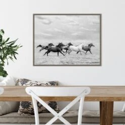 24" X 18" Horse Run I By PH Burchett Framed Canvas Wall Art - Amanti Art -Home Furniture GUEST 4680dae6 3db2 42d2 a0af 57979706b58f