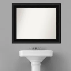 34" X 28" Non-Beveled Parlor Bathroom Wall Mirror Black - Amanti Art 16 34" X 28" Non-Beveled Parlor Bathroom Wall Mirror Black - Amanti Art -Home Furniture GUEST 469fedb9 eec4 40a8 83d5 2c81771b8e01