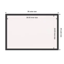 38"x26" Stylish Wood Frame White Cork Board Black - Amanti Art -Home Furniture GUEST 476cf785 4060 45b1 ab5a 1182aafbf7c3