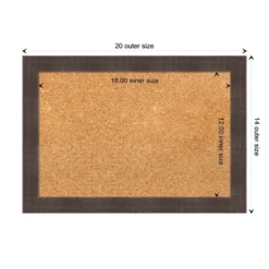 Amanti Art Whiskey Brown Rustic Wood Framed Corkboard, Grey Cork -Home Furniture GUEST 477d054b 0382 4f0d 818e 46b796409787