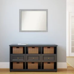 31" X 25" Non-Beveled Vista Brushed Nickel Narrow Bathroom Wall Mirror - Amanti Art 13 31" X 25" Non-Beveled Vista Brushed Nickel Narrow Bathroom Wall Mirror - Amanti Art -Home Furniture GUEST 479852fc 03da 441d a4b0 7b1036adb29f