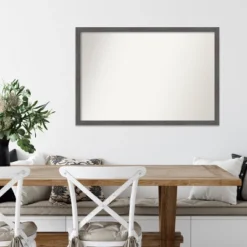 38" X 26" Non-Beveled Pinstripe Plank Gray Thin Wall Mirror - Amanti Art -Home Furniture GUEST 47d45eff 6f21 41fa b3c0 c9fd5513693e