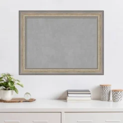 Amanti Art 33"x25" Framed Magnetic Board Fleur Champagne Silver : Metal Wall Mount, Office Décor -Home Furniture GUEST 47f7e43d 4856 45c7 a157 684255812825