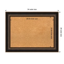 34"x26" Villa Wood Frame Natural Cork Board Oil Rubbed Bronze - Amanti Art: Wall Mount, Custom Framed, Home Organization -Home Furniture GUEST 48131025 1333 4b1b 8893 68eb80808f08