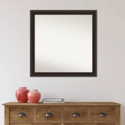 30" X 30" Non-Beveled Romano Espresso Narrow Wood Wall Mirror - Amanti Art -Home Furniture GUEST 48170cdd f179 4f92 abdf 6271b6945859