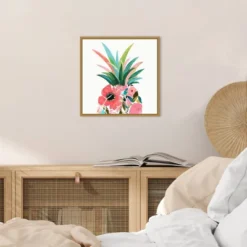 16" X 16" Pina Colada By Eva Watts Framed Canvas Wall Art - Amanti Art -Home Furniture GUEST 486fa0c6 e483 40bc 8b72 8ee51af6f1b0