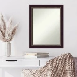 22" X 28" Non-Beveled Signore Bronze Wood Wall Mirror - Amanti Art -Home Furniture GUEST 489317ca 5083 4ab9 b20d 4391441aa65d