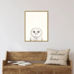 18" X 24" Animal Mug III Owl By Victoria Borges Framed Canvas Wall Art Gold - Amanti Art -Home Furniture GUEST 48e7e329 ecb1 482e b7fc 067dfa71819b