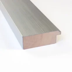 32" X 26" Non-Beveled Brushed Sterling Silver Wood Wall Mirror - Amanti Art: Modern Vanity, Rectangle Shape, Wall Mount