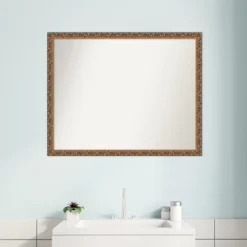 Amanti Art Antique Bronze Non-Beveled Wood Bathroom Wall Mirror -Home Furniture GUEST 4b49d69b 0f65 45d0 9a68 b801d9469538