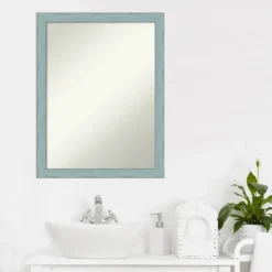 20" X 26" Non-Beveled Sky Blue Rustic Wood Bathroom Wall Mirror - Amanti Art 14 20" X 26" Non-Beveled Sky Blue Rustic Wood Bathroom Wall Mirror - Amanti Art -Home Furniture GUEST 4bb27d2b 2ffd 40f0 89b1 c4e2da63fecf