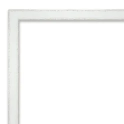 Amanti Art Breeze Distressed White Petite Bevel Wood Bathroom Wall Mirror 25 X 19 In.