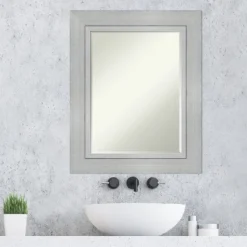 Amanti Art Romano Silver Petite Bevel Wood Bathroom Wall Mirror 31.25 X 25.25 In. -Home Furniture GUEST 4cbe9e16 59ad 4b28 bfa1 ddd62e04d641