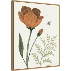 22" X 28" Springtime I Warm By Sara Zieve Miller Framed Canvas Wall Art Light Brown - Amanti Art