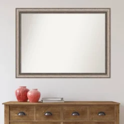 42" X 31" Non-Beveled Lyla Ornate Bathroom Wall Mirror Silver - Amanti Art -Home Furniture GUEST 4deb99b6 f2af 48dd b4cb d114d529e070