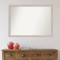41" X 30" Non-Beveled Marred Silver Wood Wall Mirror - Amanti Art: Modern Rectangular, Includes Mounting Hardware 16 41" X 30" Non-Beveled Marred Silver Wood Wall Mirror - Amanti Art: Modern Rectangular, Includes Mounting Hardware -Home Furniture GUEST 4e24b193 2126 4f45 a155 1d65f92e8c8e