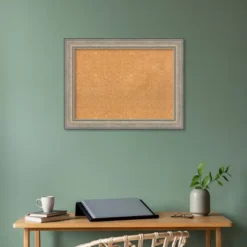 33"x25" Wood Frame Natural Cork Board Fleur Champagne Silver - Amanti Art -Home Furniture GUEST 4ef37573 094c 4956 97e5 6f9eb9515715