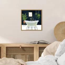 16" X 16" Boho Bath I By Victoria Borges Framed Canvas Wall Art - Amanti Art -Home Furniture GUEST 4f2e7dcc b6c2 41f9 854b c755367e0e3b