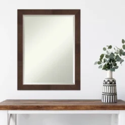 21" X 27" Wildwood Narrow Framed Wall Mirror Brown - Amanti Art -Home Furniture GUEST 4f42ee3c eb38 476a ac25 bdb914d0f533