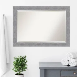 Bark Rustic Framed Bathroom Vanity Wall Mirror Gray - Amanti Art -Home Furniture GUEST 4f8126d9 a9c4 4889 9079 4d3565a6bbfb