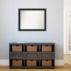 32" X 26" Non-Beveled Nero Black Wood Wall Mirror - Amanti Art -Home Furniture GUEST 50ad05da 49f3 49ad a94f fd1a3fab6c73