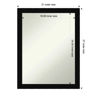 Black Museum Non-Beveled Wood Bathroom Wall Mirror 5 Black Museum Non-Beveled Wood Bathroom Wall Mirror - Image 3