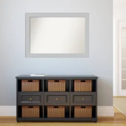 40" X 28" Non-Beveled Shiplap White Wood Wall Mirror - Amanti Art: Modern Rectangular, Includes Mount Hardware -Home Furniture GUEST 52698c8d 650b 4489 8f8e 94752a378987