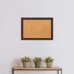 27"x19" Narrow Wood Frame Cork Board Warm Walnut - Amanti Art -Home Furniture GUEST 528db865 f752 40b6 903e 59dc6c17c8bc