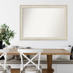 43" X 32" Non-Beveled Regal Birch Cream Wall Mirror - Amanti Art: Modern Rectangle, Includes Mounting Hardware -Home Furniture GUEST 5412f462 0764 41a0 8d0f 4dd9a151443e