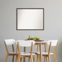 29" X 23" Non-Beveled Hardwood Wedge Mocha Wood Wall Mirror - Amanti Art -Home Furniture GUEST 546e0920 60fb 456c bba8 774e0b81e25b