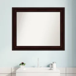 33" X 27" Non-Beveled Bathroom Wall Mirror Coffee Bean Brown - Amanti Art -Home Furniture GUEST 54f04aaf a77c 4211 a977 213938fdb9e8