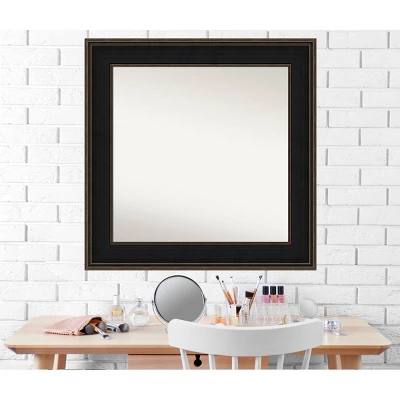 34" X 34" Non-Beveled Mezzanine Wood Bathroom Wall Mirror Espresso Brown - Amanti Art 8 34" X 34" Non-Beveled Mezzanine Wood Bathroom Wall Mirror Espresso Brown - Amanti Art - Image 6