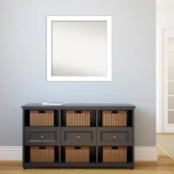 30" X 30" Non-Beveled Wedge White Bathroom Wall Mirror - Amanti Art -Home Furniture GUEST 556c5aab 5c4f 48cf 92c5 bf23c951c8b9