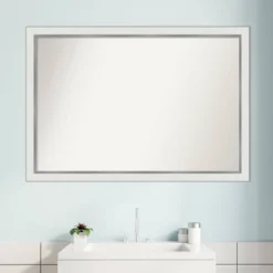 39" X 27" Non-Beveled Eva Narrow Bathroom Wall Mirror Gold - Amanti Art -Home Furniture GUEST 55cdfcfd 2080 416d a9e7 fd814a0cc86f