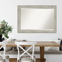 41" X 29" Crackled Metallic Framed Wall Mirror Silver - Amanti Art -Home Furniture GUEST 56a1fb8e 7b9a 4821 8aef a49d94a520c3