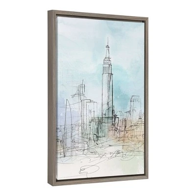16" X 23" Blue London Framed Canvas Wall Art - Amanti Art 3 16" X 23" Blue London Framed Canvas Wall Art - Amanti Art