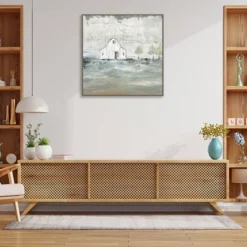 30" X 30" Iowa Barn I By Courtney Prahl Framed Canvas Wall Art Print - Amanti Art -Home Furniture GUEST 5750ce8b d823 4c88 8819 5b3b690b3ceb