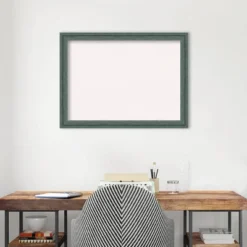 31"x23" Upcycled Wood Frame White Cork Board Teal/Gray - Amanti Art: Bulletin Board For Home Or Office Wall Mount -Home Furniture GUEST 575c24b7 0ba3 4451 b6e3 c5a8bbffdf75