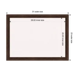 31"x23" Narrow Wood Frame White Cork Board Warm Walnut - Amanti Art: Wall-Mounted, Custom Crafted -Home Furniture GUEST 579d5abb ac0c 45ed ba28 d7279d6add8c