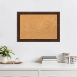 27"x19" Narrow Wood Frame Cork Board Warm Walnut - Amanti Art -Home Furniture GUEST 58373c33 fbb8 44ec a4dc 459fa863d4d0