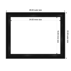Amanti Art 22"x28" Grand Black Narrow Framed Magnetic Dry Erase Board -Home Furniture GUEST 587823a7 885d 429f 8a74 dffc8e5e1b25