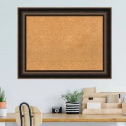 34"x26" Villa Wood Frame Natural Cork Board Oil Rubbed Bronze - Amanti Art: Wall Mount, Custom Framed, Home Organization -Home Furniture GUEST 58bb523a 018a 4233 ab5b 3c0f0ba21ebf