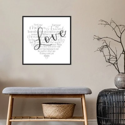 22" X 22" Mother's Day Heart Love By Cynthia Coulter Framed Canvas Wall Art Black - Amanti Art 9 22" X 22" Mother's Day Heart Love By Cynthia Coulter Framed Canvas Wall Art Black - Amanti Art - Image 7