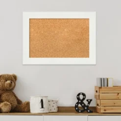 Amanti Art Vanity White Narrow Framed Corkboard, Natural Cork -Home Furniture GUEST 596070b4 2619 4e47 9578 64c0b3f03ca9
