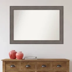 41" X 29" Non-Beveled Country Barn Wood Wall Mirror - Amanti Art: Modern Rectangle, Wood Frame, Wall Mount -Home Furniture GUEST 59cc3ca7 0742 4690 9a27 fb9489c76fe3