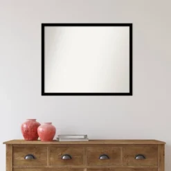 30" X 24" Non-Beveled Bathroom Wall Mirror Jet Black - Amanti Art -Home Furniture GUEST 5af58bcf ae0a 4d92 87c1 059ec46f072f