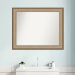 33" X 27" Non-Beveled Elegant Bathroom Wall Mirror Brushed Bronze - Amanti Art -Home Furniture GUEST 5b43a53e 759b 41f1 b550 6ccc17ce86e6