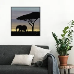 22" X 22" Savanna Elephant I By James Burghardt Framed Canvas Wall Art Black - Amanti Art -Home Furniture GUEST 5bc3dbb4 4c0b 48ad 859c 22c7c18a520a
