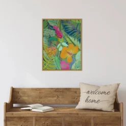 18" X 24" Tropical Tapestry II Hibiscus By Charcoaliklia Zarris Framed Canvas Wall Art - Amanti Art -Home Furniture GUEST 5c23cc33 cfdd 4f81 a1b8 61d5dbbbb3f0